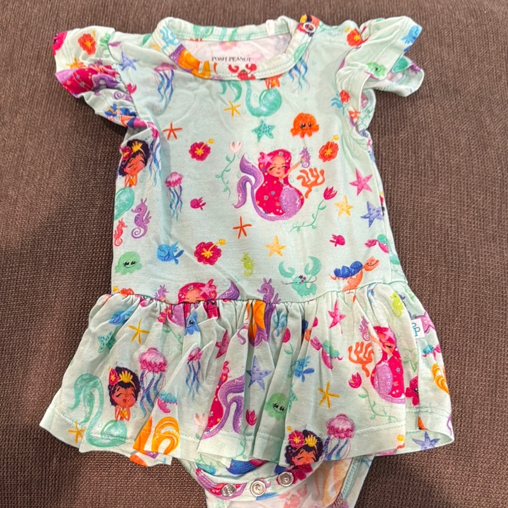 Posh Peanut Colorful Mermaid Bodysuit